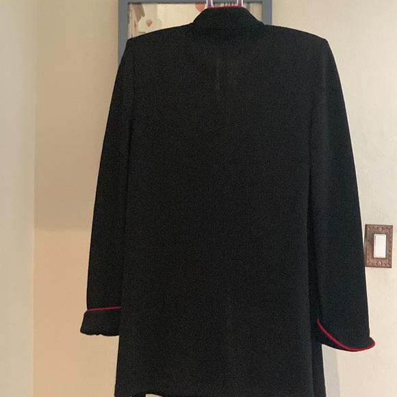 St. John. Vintage Zip Up Navy Sweater With Red Trim and Gold Buttons. - Picture 4 of 4